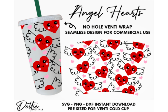 Angel Hearts Cold Cup SVG Design Review