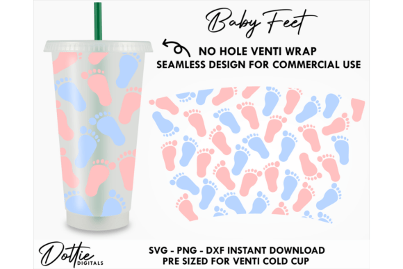 Baby Feet Cold Cup SVG