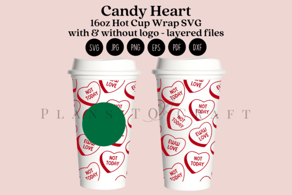 Candy Heart Valentine 16oz Hot Cup Wrap Review