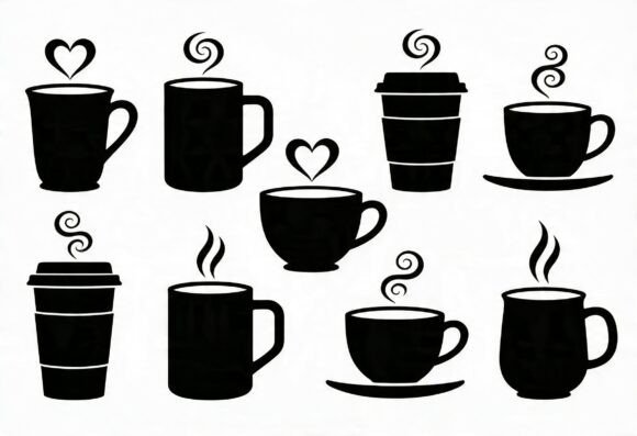 Coffee Cup Icons Silhouette SVG Review
