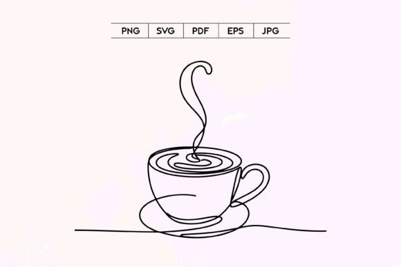 Coffee Cup Line Art SVG Minimal Design Review