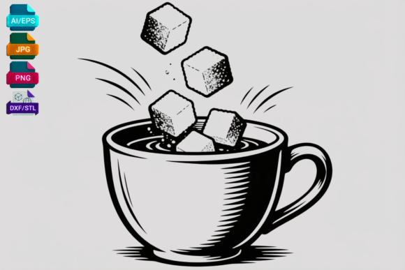 Coffee Cup Sugar Cubes SVG Cut File Review