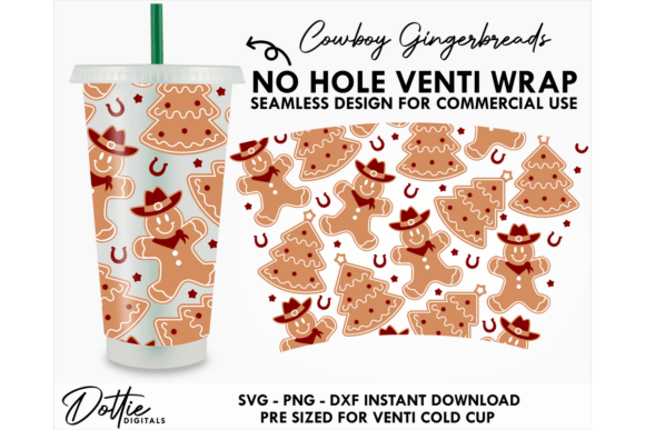 Cowboy Xmas Cold Cup No Hole SVG 24oz