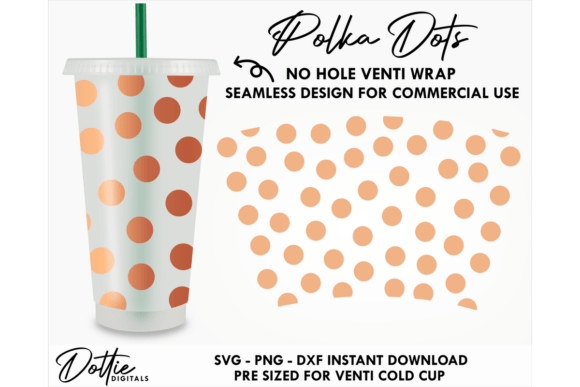 Dots Cold Cup No Hole SVG 24oz