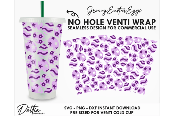 Easter Eggs Cold Cup No Hole SVG 24oz