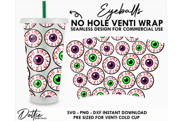 Eyeballs Cold Cup No Hole SVG 24oz