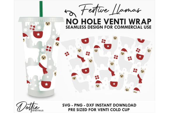 Festive Llamas Cold Cup SVG Design Review