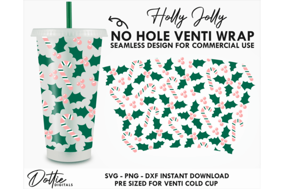 Holly Xmas Cold Cup SVG