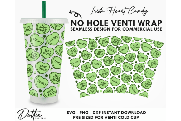 Irish Hearts Cold Cup No Hole SVG 24oz