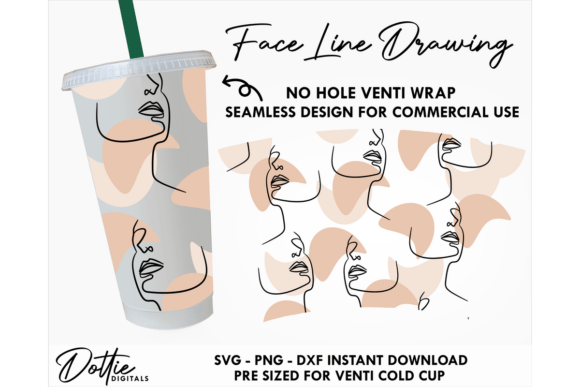 Line Face Cold Cup SVG Design Review