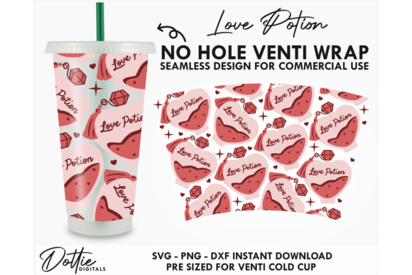 Love Potion Cold Cup No Hole SVG 24oz