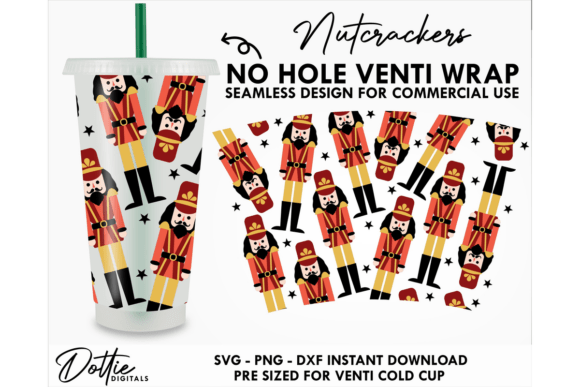 Nutcracker Cold Cup No Hole SVG 24oz
