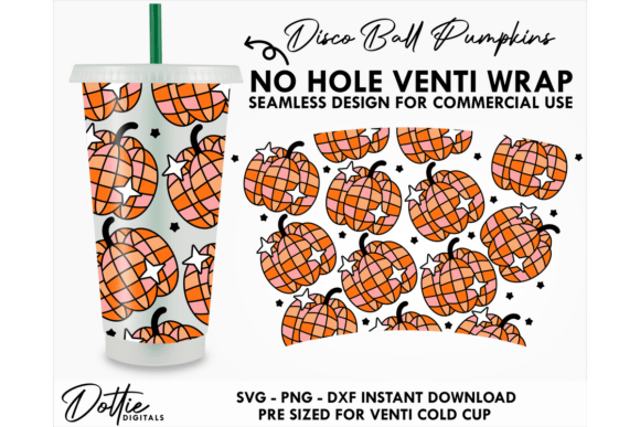 Pumpkins Cold Cup No Hole SVG 24oz
