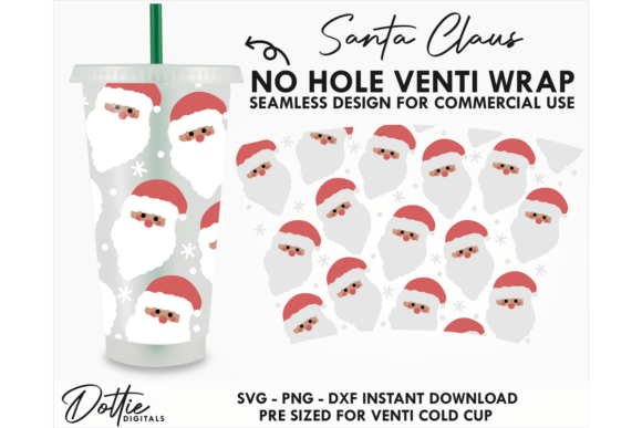 Santa Face Cold Cup SVG