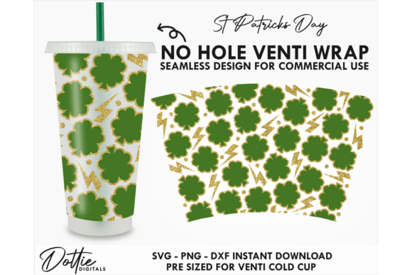 St Patricks Cold Cup No Hole SVG 24oz