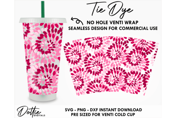 Tie Dye Cold Cup No Hole SVG 24oz