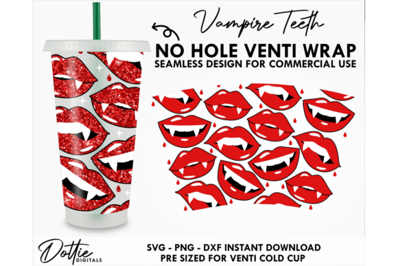 Vampire Teeth Cold Cup SVG