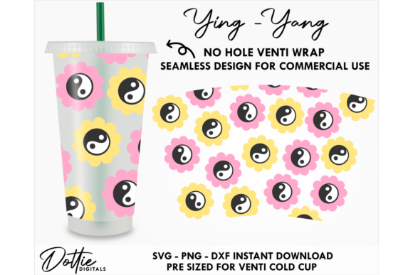 Ying Yang Cold Cup No Hole SVG 24oz